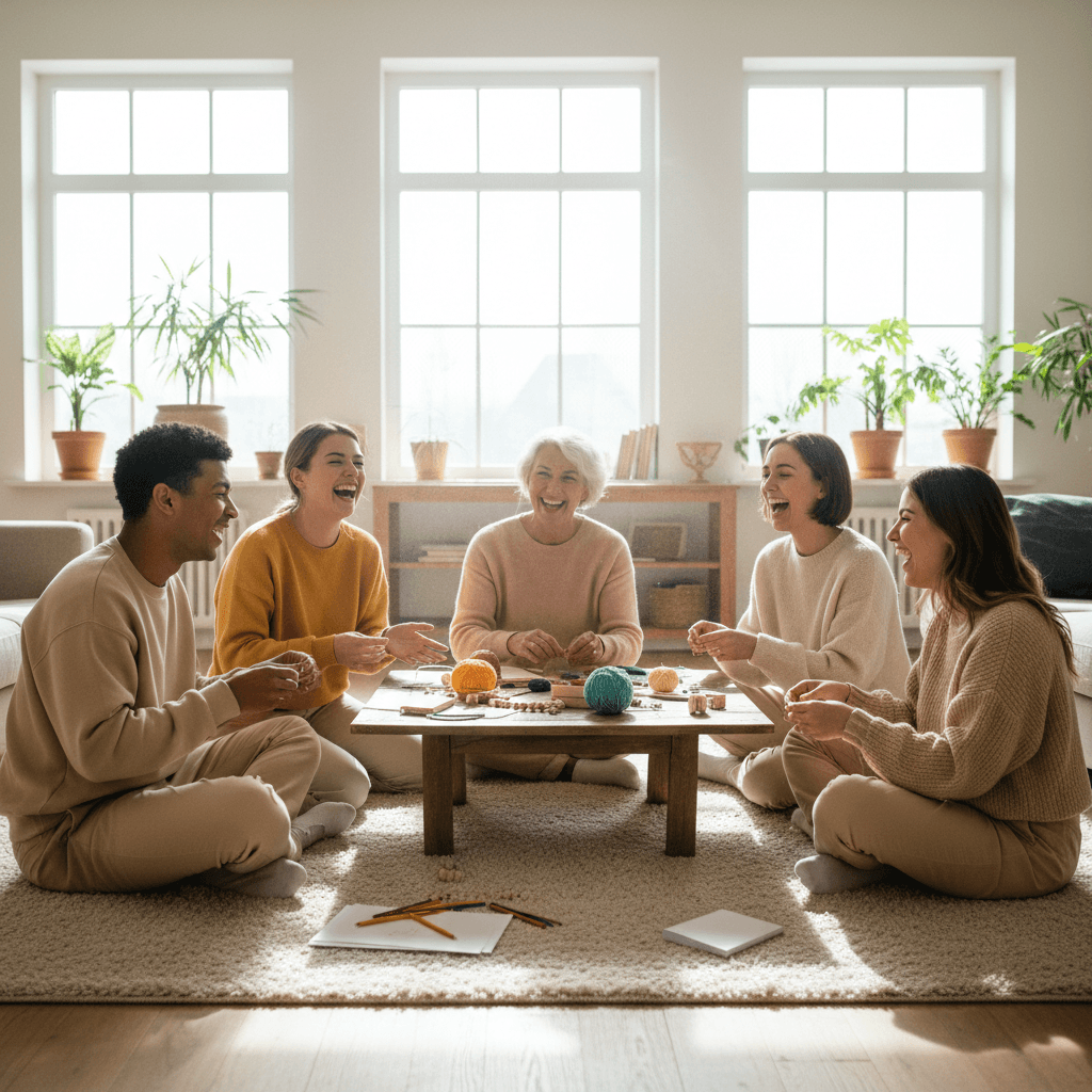 Group of teens and young adults participating in a shared activity together